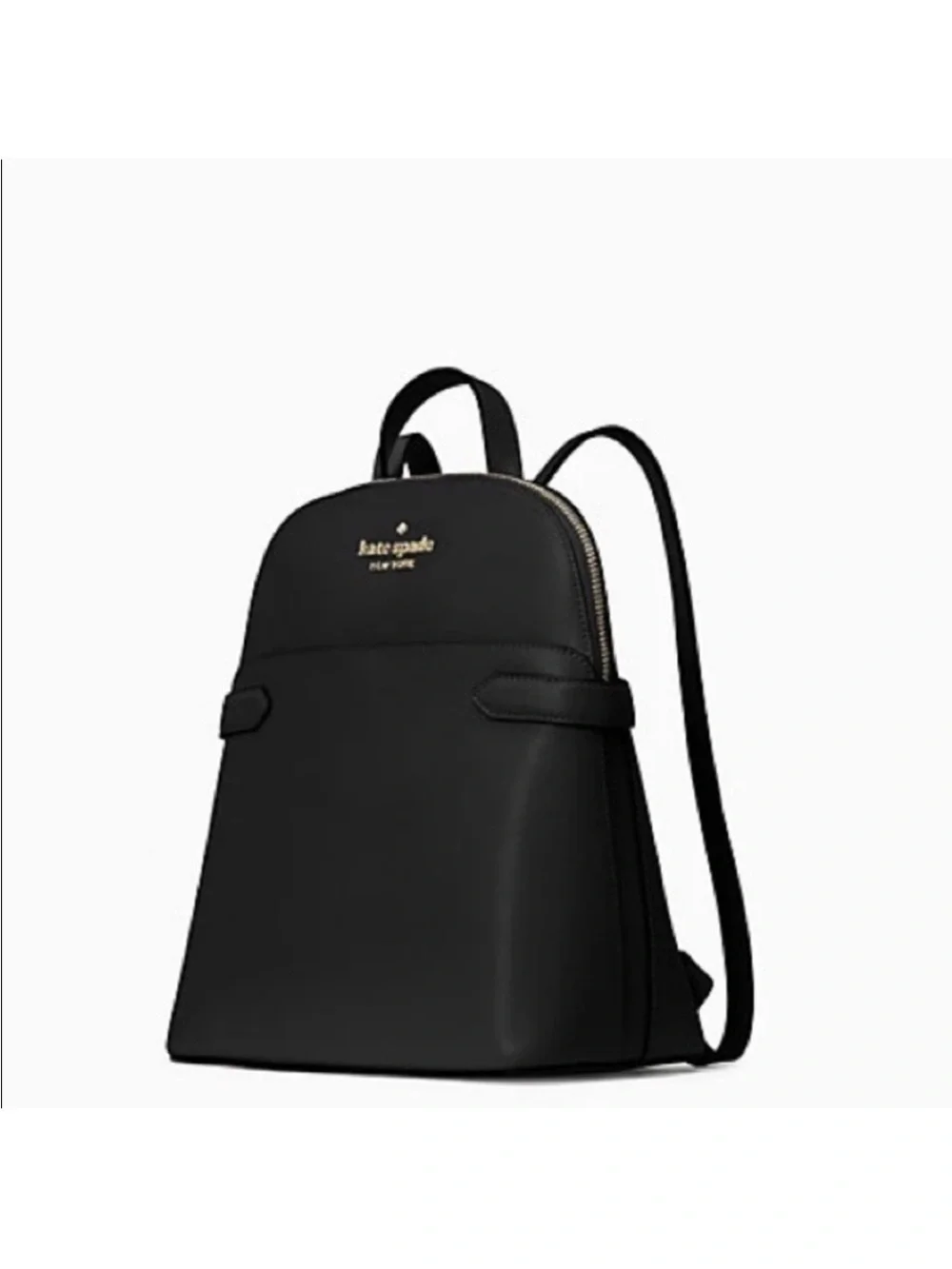kate spade Black Leather Dome Backpack with Gold Logo